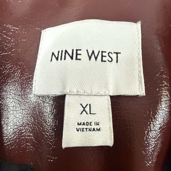 Nine West Faux Leather Biker Jacket Brown Women's XL - Picture 2 of 7